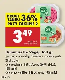 Biedronka Hummus spicy salsa, orientalny, z burakiem, czerwone pesto Go Vege oferta