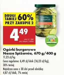 Biedronka Ogórki burgerowe Nasza Spiżarnia oferta