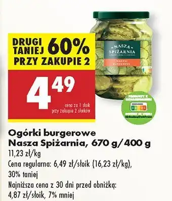 Biedronka Ogórki burgerowe Nasza Spiżarnia oferta