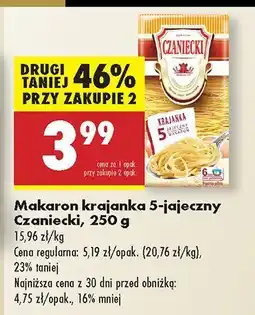 Biedronka Makaron krajanka 5-jajeczny Czaniecki oferta