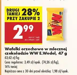 Biedronka Wafelek orzechowy w mlecznej czekoladzie WW E.Wedel oferta