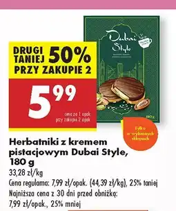 Biedronka Herbatniki z kremem pistacjowym Dubai Style oferta