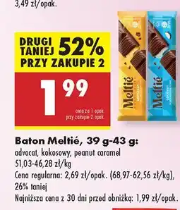 Biedronka Baton Meltie orzech kokosowy, peanut caramel oferta