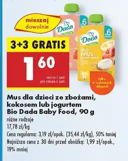 Biedronka Mus dla dzieci Bio Dada Baby Food 90g oferta