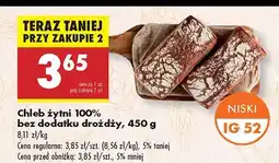 Biedronka Chleb żytni 100% bez dodatku drożdży Biedronka oferta