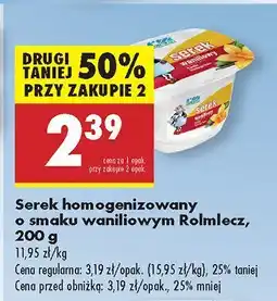 Biedronka Serek homogenizowany o smaku waniliowym Rolmlecz oferta