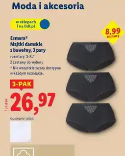 Lidl Esmara Majtki damskie z bawełny, 3 pary oferta