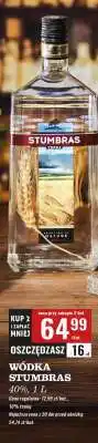 Biedronka WÓDKA STUMBRAS 40%, 1 L oferta
