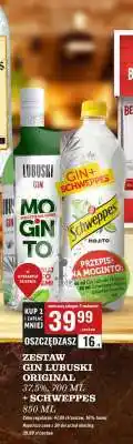 Biedronka ZESTAW GIN LUBUSKI ORIGINAL 37,5%, 700 ML + SCHWEPPES 850 ML oferta