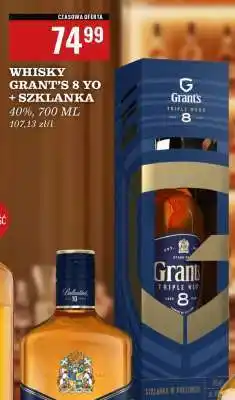 Biedronka WHISKY GRANT'S 8 YO + SZKLANKA oferta