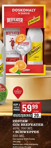 Biedronka Gin + schweppes Beefeater London Dry oferta