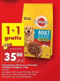 Biedronka Karma dla psa sucha z wołowiną i drobiem Pedigree Vital oferta