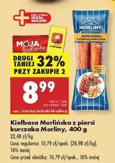 Biedronka Kiełbasa morlińska z piersią kurczaka Morliny oferta
