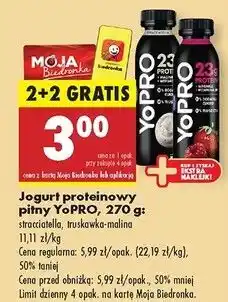 Biedronka Jogurt truskawka-malina Danone Yopro oferta