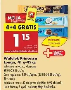 Biedronka Wafelek dark chocolate klasyczna Princessa Longa oferta