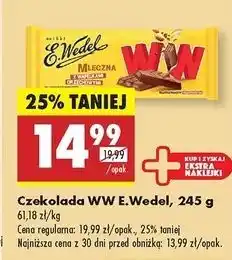 Biedronka Czekolada mleczna z wafelkami peanut butter E. Wedel Ww oferta