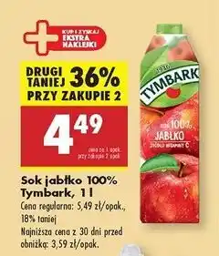 Biedronka Sok jabłkowy Tymbark oferta