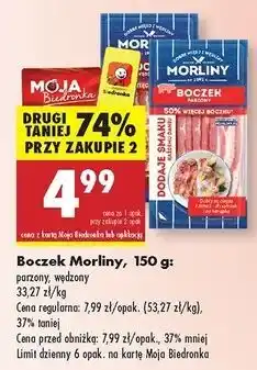 Biedronka Boczek wędzony plastry Morliny oferta