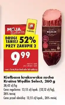 Biedronka Kiełbasa krakowska z szynki Kraina Wędlin Select oferta