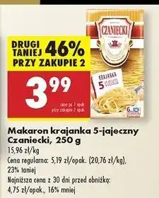 Biedronka Makaron 5-jajeczny krajanka Czaniecki oferta