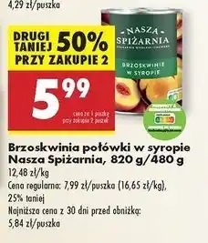 Biedronka Brzoskwinie w syropie Nasza Spiżarnia oferta
