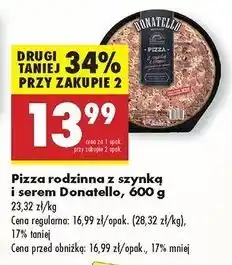 Biedronka Pizza z szynką i serem Donatello oferta