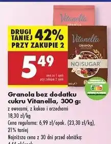 Biedronka Granola z kakao i orzechami bez cukru Vitanella oferta
