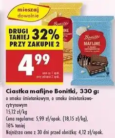 Biedronka Ciastka mafijne o smaku śmietankowo-cytrynowym Bonitki oferta