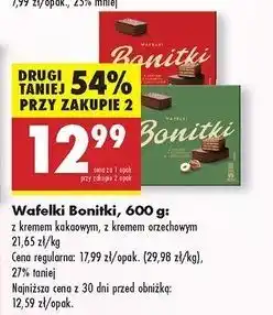 Biedronka Wafelki z kremem kakaowym Bonitki oferta