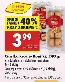 Biedronka Ciasteczka kruche z nadzieniem owocowym i polewą kakaową Bonitki oferta