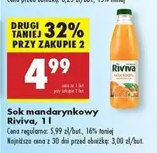 Biedronka Sok mandarynkowy Riviva oferta