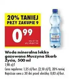 Biedronka Woda lekko gazowana Muszyna Skarb Życia oferta