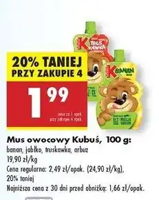 Biedronka Mus jabłko-arbuz-aronia Kubuś oferta
