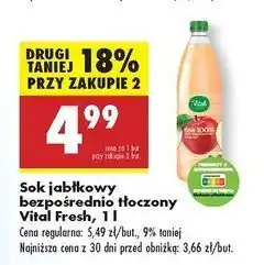 Biedronka Sok jabłkowy Vital Fresh oferta