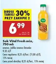 Biedronka Sok ananasowy Vital Fresh oferta