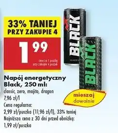 Biedronka Napój energetyczny wild dragon Black Energy oferta
