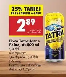 Biedronka Piwo Tatra Jasne Pełne oferta