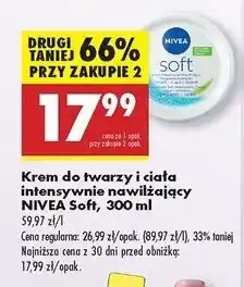 Biedronka Krem do twarzy i ciała intensywnie nawilżający Nivea Soft oferta