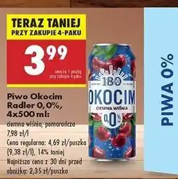Biedronka Piwo Okocim Radler Pomarańcza Sycylijska Z Limonką 0% oferta