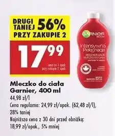 Biedronka Mleczko do ciała intensywna pielęgnacja Garnier Body oferta