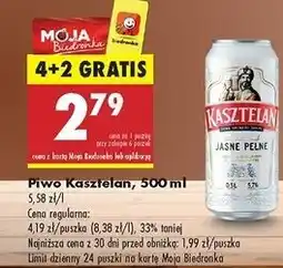 Biedronka Piwo Kasztelan Jasne Pełne oferta