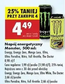 Biedronka Napój energetyczny zero Monster Energy Full Throtle oferta