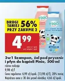 Biedronka Szampon żel i płyn do kąpieli sensitive Pinio oferta