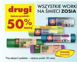 Biedronka Worki na śmieci z taśmą 60l zapach zielonej herbaty Zosia Samosia oferta