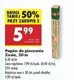 Biedronka Papier do pieczenia 20 m Zosia Samosia oferta