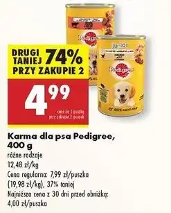 Biedronka Karma dla psa z kurczakiem w galaretce Pedigree oferta
