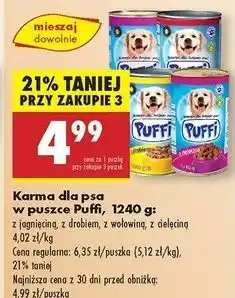 Biedronka Karma dla psa z cielęciną Puffi oferta