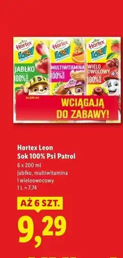 Lidl Sok jabłko + multiwitamina wieloowocowy Hortex Leon oferta