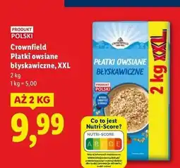 Lidl Płatki owsiane błyskawiczne Crownfield oferta