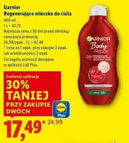 Lidl Mleczko regenurujące skóra bardzo sucha Garnier Body oferta